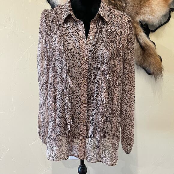 Chico’s Sheer Leopard‎ Blouse - Picture 1 of 7